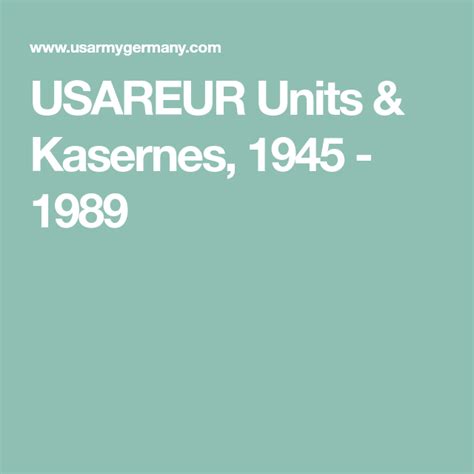 USAREUR Units & Kasernes, 1945 